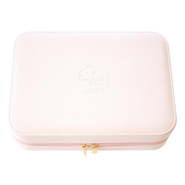 Pinkfresh Studio Faux Leather Ink Cube Holder Zipper Box holds 48 ink cubes