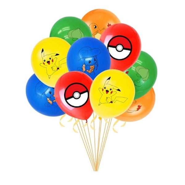 Cartoon Pokemon Pikachu Helium Balloon Birthday Set Party Decoration(10PCS)