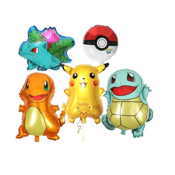 Cartoon Pokemon Pikachu Helium Balloon Birthday Set Party Decoration(5PCS)
