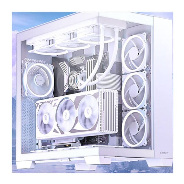 Antec C8 E Atx Matx Itx Seamless Edge View Front And Side Usb C White