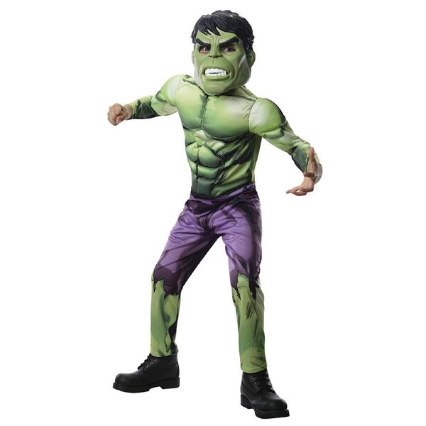 Marvel Avengers Hulk Deluxe Jumpsuit/Mask Superhero Costume Child/Kids 3-5y