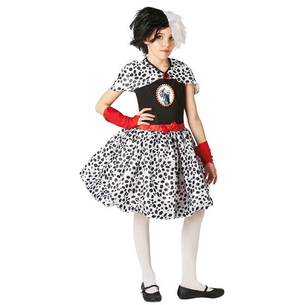 Disney 101 Dalmatians Cruella De Vil Deluxe Tween Dress Up Costume 5-6y