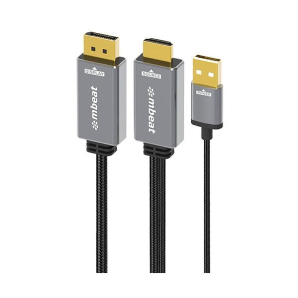 mbeat Tough Link Hdmi To Displayport Cable Usb Power 4K 60Hz 3840×2160