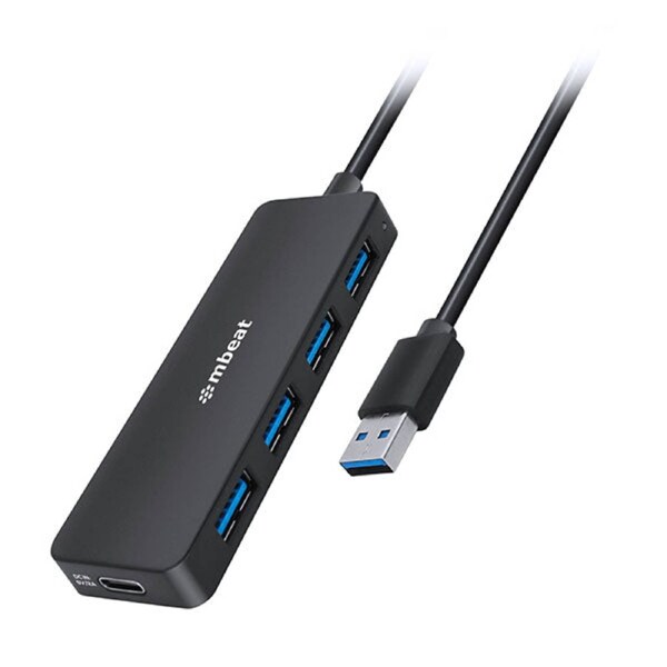 mbeat 4 Port Usb 3 Hub With Usb C Dc Port Compact And Portable Design