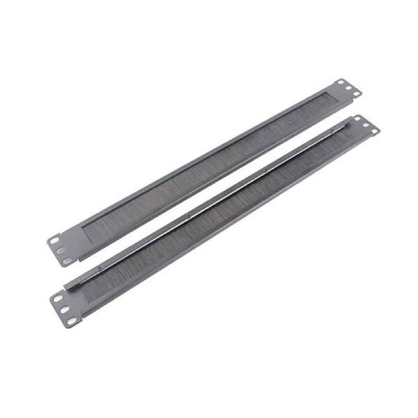 Ldr 1U 19 Inch Cable Management Brush Rail Brush Panel Black Metal