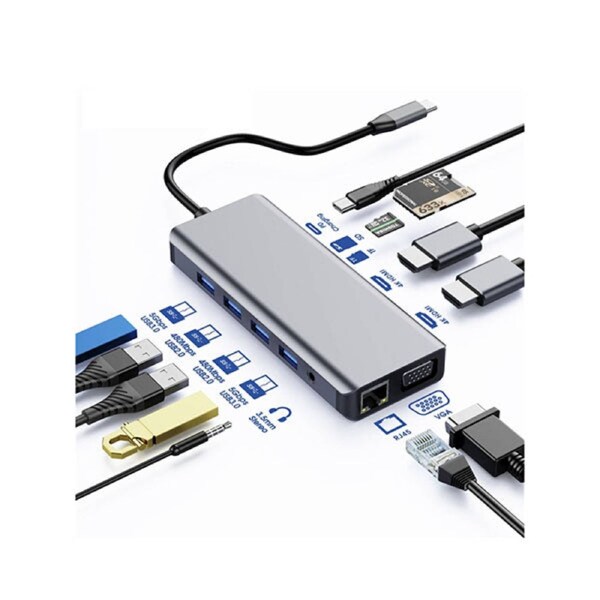 Astrotek Usb C Dock 12 In 1 Multiport Hub