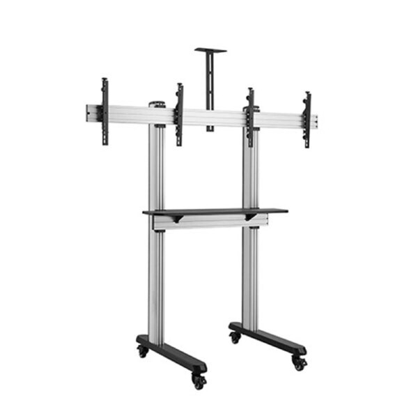 Brateck Dual Screen Video Conferencing Tv Cart For 45 To 55In Tvs