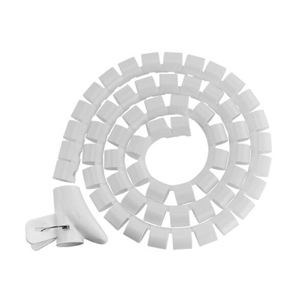 Brateck 30Mm Diameter Coiled Tube Cable Sleeve White