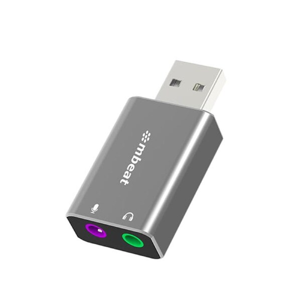 Mbeat Elite Usb To Audio And Microphone Adapter Space Grey