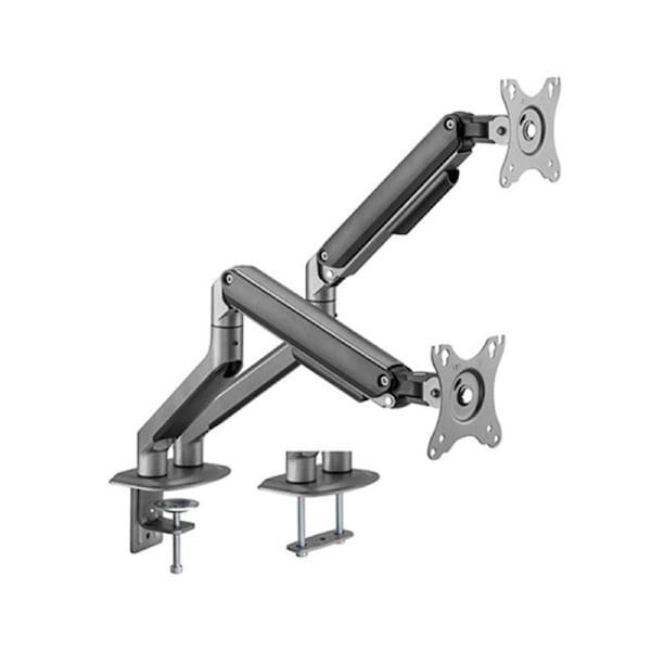 Brateck Dual Monitor Arm Economical Spring Assisted Space Grey
