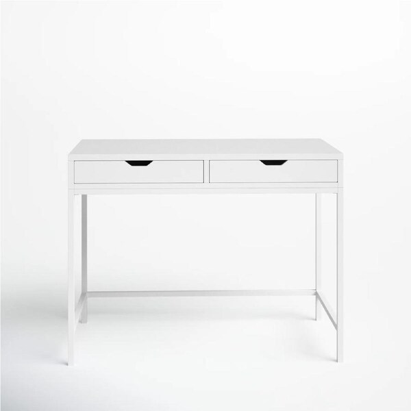 White Computer Desk – Modern PC Laptop Table for Gaming, Home Office, or Study Space Furniture