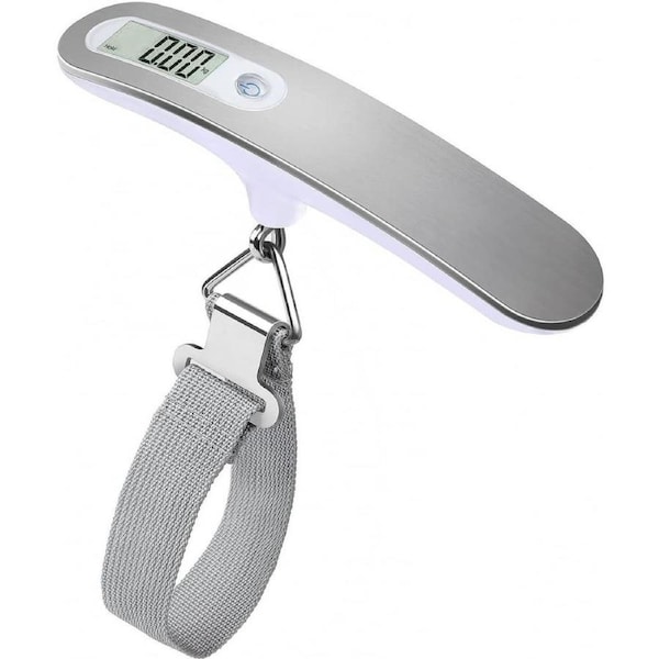 High Precision Digital Travel Scale for Suitcase Luggage Weight 110lb 50KG Capacity, Heavy Duty Hanging, Silver