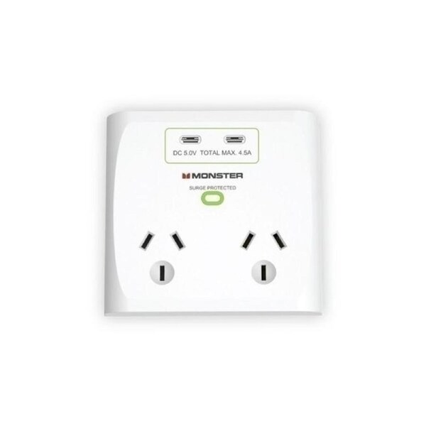 Monster 2 Port Usb C Surge White
