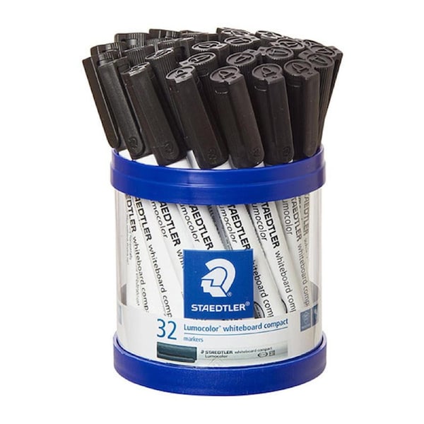 Staed Compact Whiteboard Marker Black Cup32