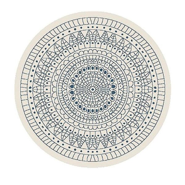 Mosaic Round Ocean Blue Terrazoo Rug 120Cm