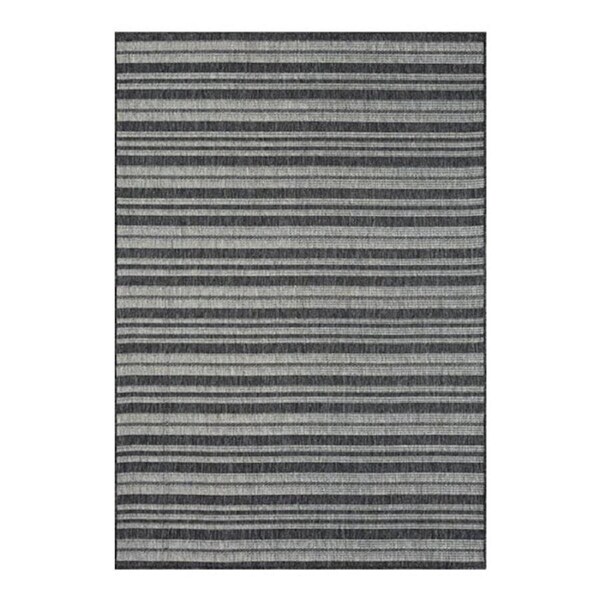 Stripe Anthracite Palm Beach Rug 155Cmx220Cm