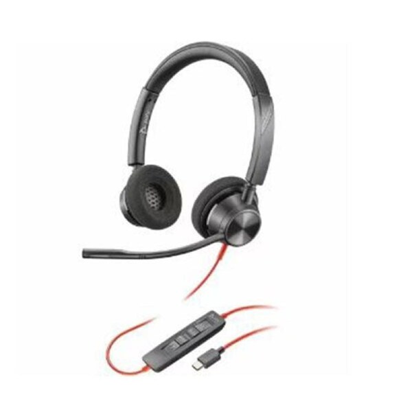 HP Poly Blackwire 3320 Wired On Ear Stereo Headset Ms Teams Black