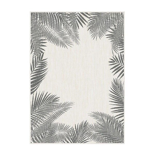 Parquet Leaf Border Style Silver Rug 160 X 230 Cm