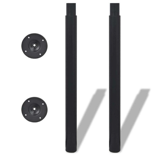2 xTelescopic Legs For Bar Breakfast Table Desk Worktop Adjustable Leg Black