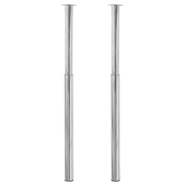 2 x Telescopic Legs For Bar Breakfast Table Desk Worktop Adjustable Leg Chrome