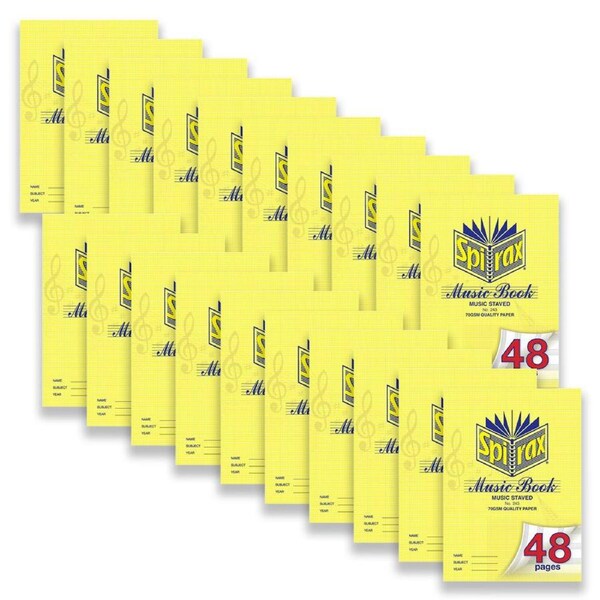20pc Spirax 243 Music Book A4 48-Pages Staved Writing Paper Notebook Yellow