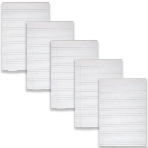 5pc Spirax Writing Pad A4 100-Pages White Ruled Paper Office/School Stationery