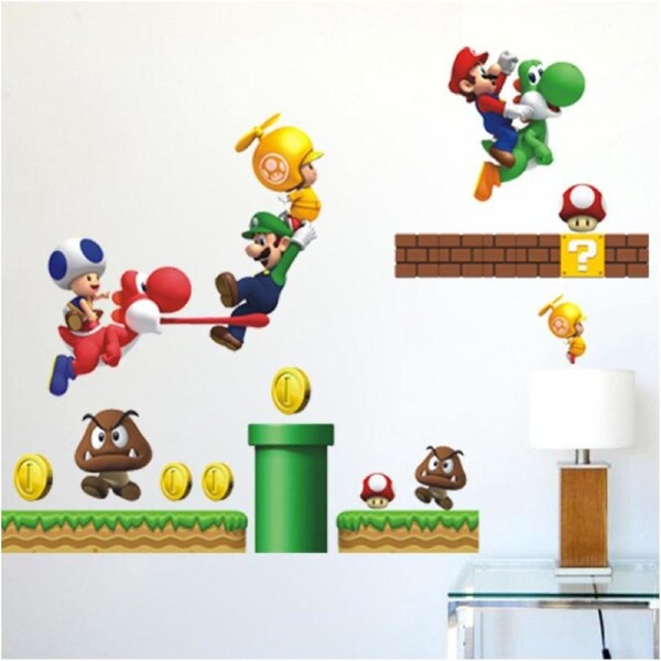 Super Mario Brothers Wall Decals for Kids' Room Decor DIY