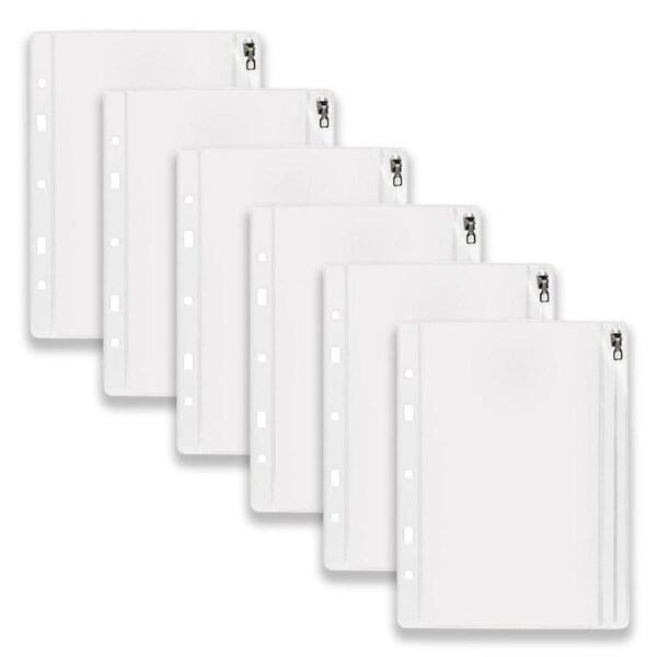 6pc Colourhide Bindermate A5 Pencil Case Insert Organiser For Binders Clear