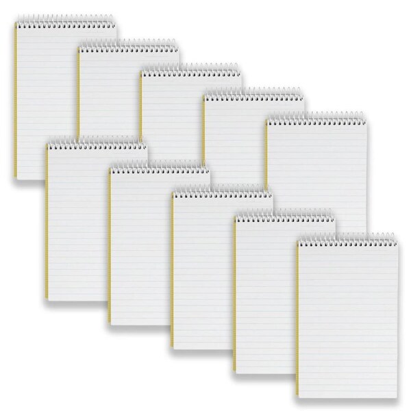 10pc Spirax 563B Reporters Note Pad Notebook Stationery 7mm Ruled 300Pgs Yellow