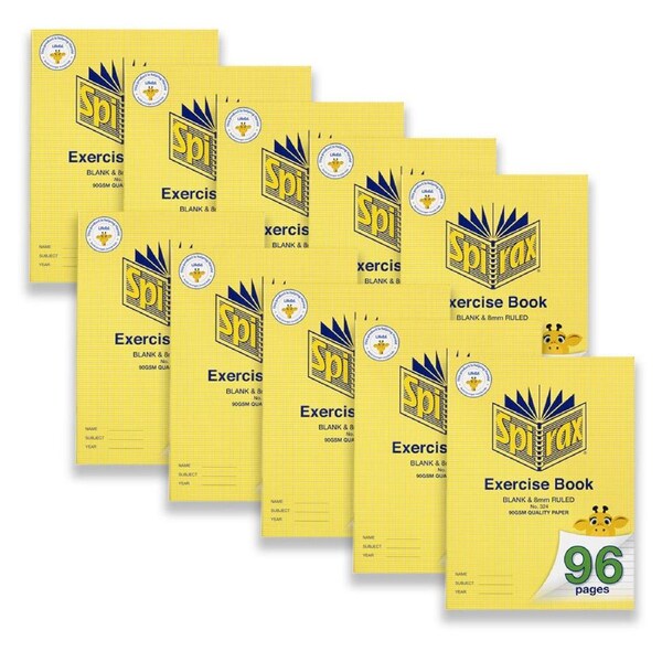 10pc Spirax 324 Super Size Botany Exercise Book School/Writing 96-Pages Yellow