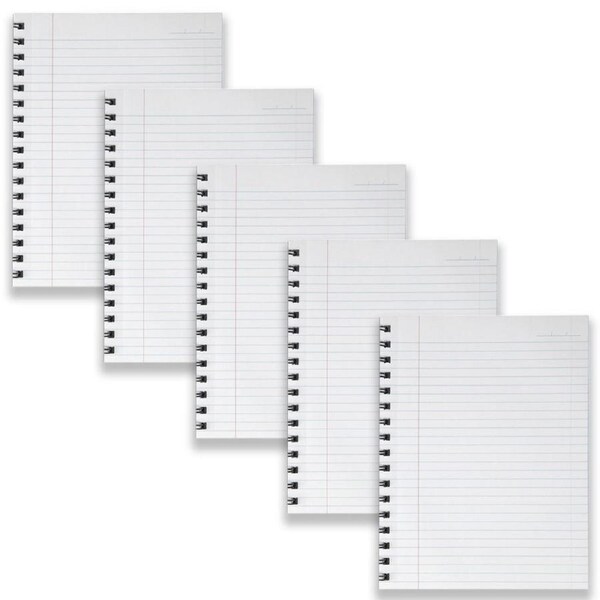 5pc Spirax 511 Hard Cover Notebook Writing Stationery Twin Wire 200-Pages Blue