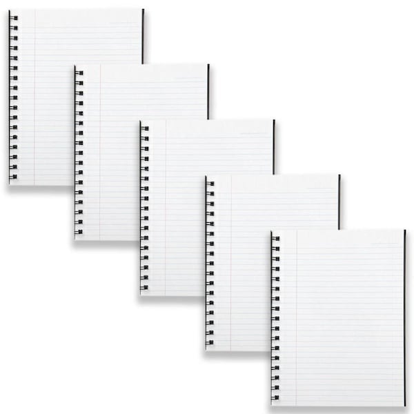 5pc Spirax 511 Hard Cover Notebook Writing Stationery Twin Wire 200-Pages Black