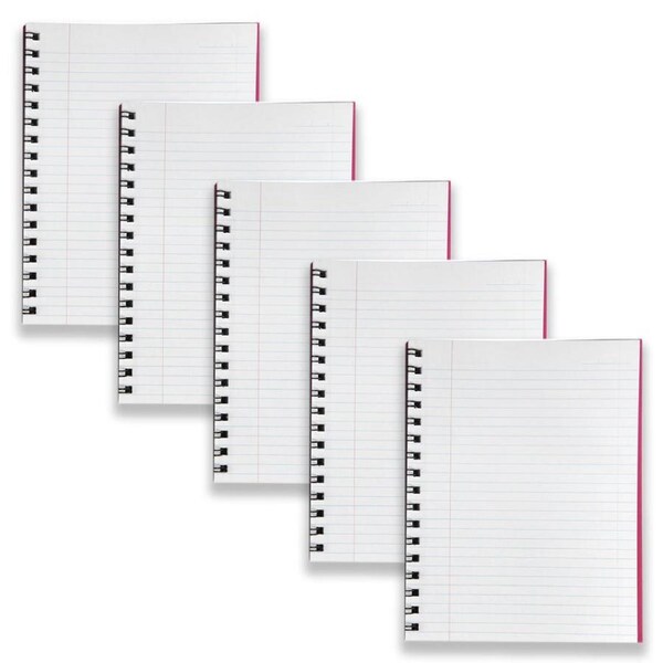 5pc Spirax 511 Hard Cover Notebook Writing Stationery Twin Wire 200-Pages Pink