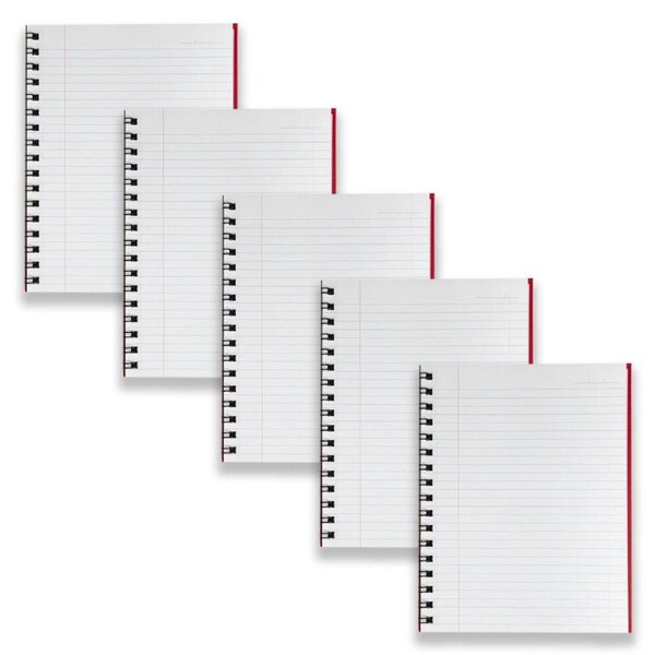 5pc Spirax 511 Hard Cover Notebook Writing Stationery Twin Wire 200-Pages Red