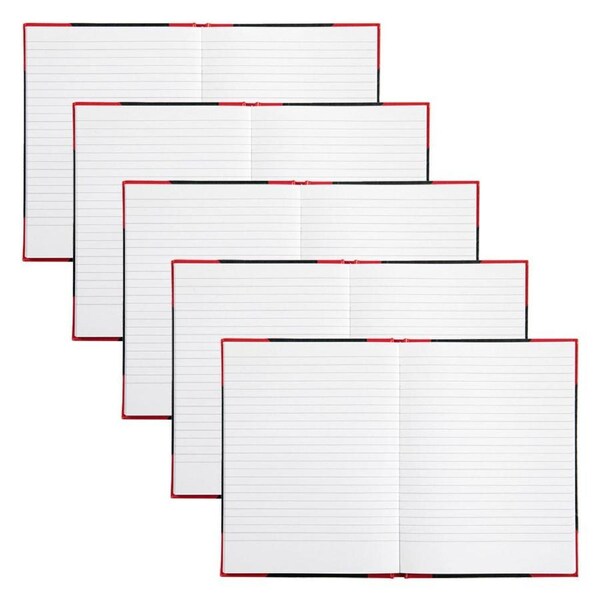 5pc Spirax Case Bound A5 Notebook Office/School Writing 200-Pages Black/Red