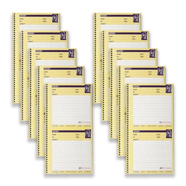 10pc Spirax 551 Spiral Memo Carbonless Notebook Writing Stationery 80-Pages