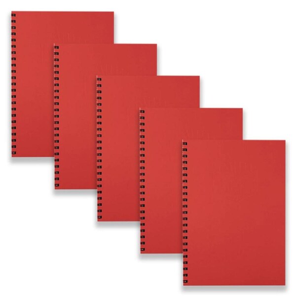 5pc Spirax 512 Hard Cover A4 Spiral Notebook Writing Stationery 200-Pages Assort