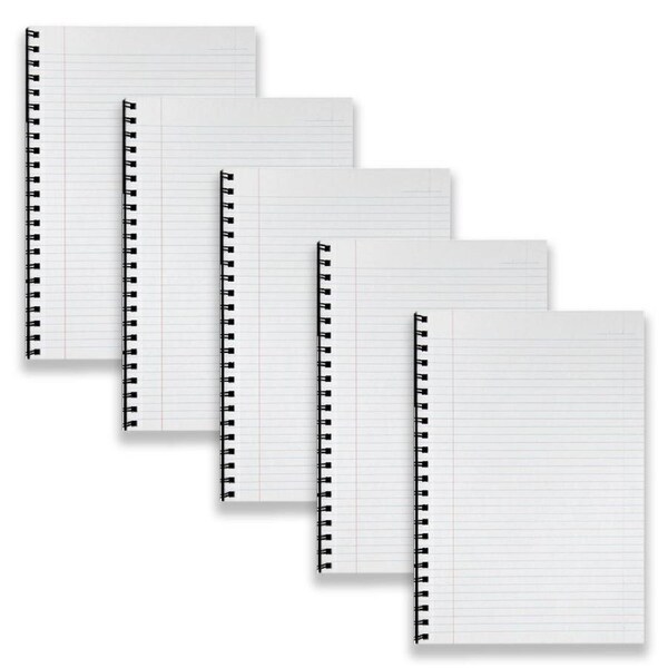 5pc Spirax 512 Hard Cover A4 Spiral Notebook Writing Stationery 200-Pages Black