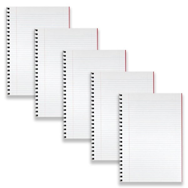 5pc Spirax 512 Hard Cover A4 Spiral Notebook Writing Stationery 200-Pages Red