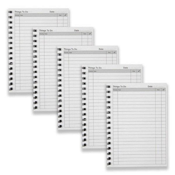 5pc Spirax 701 Organiser Range Things to-Do Notebook Writing Stationery 96-Pages
