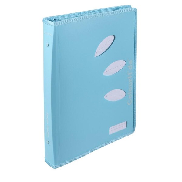 Colourhide 48cm Zipper Ring Binder File/Paper Holder Document Organiser Sky Blue