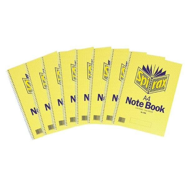 8pc Spirax 595 Notebook A4 120-Pages Office/School Paper Writing Stationery