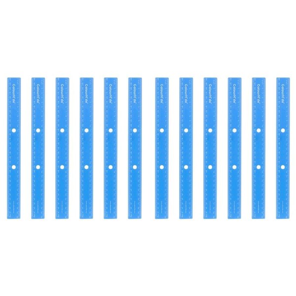 2x 6pc Colourhide 30cm Bindermate Ruler For Ring Binder/Arch Files Classic Blue