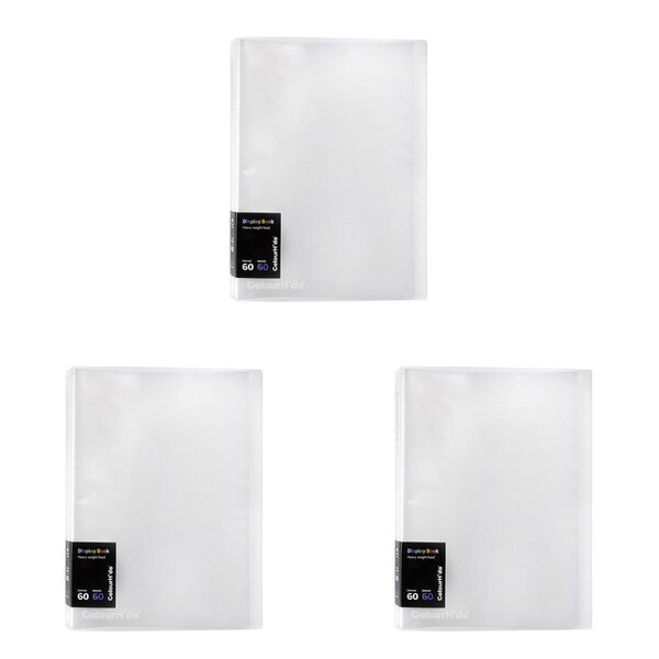 3x Colourhide Display Book Fixed Document/Paper File Holder Office Organiser CLR
