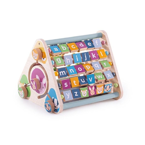 Bigjigs Toys FSC Wood 27cm Triangular Activity Centre Baby/Toddler Fun Toy 12m+