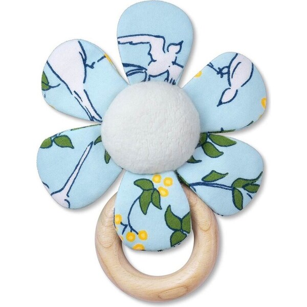 Apple Park Cotton 15cm Teething Rattle Enchanted Leaves Blue Baby/Infant Toy 0m+