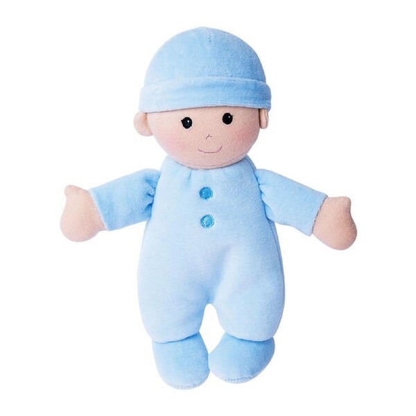 Apple Park Organic Cotton 24cm First Baby Doll BLU Infant/Toddler Cuddle Toy 0m+