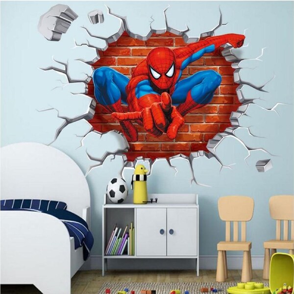 3D Spiderman Removable Wall Sticker for Kids Room