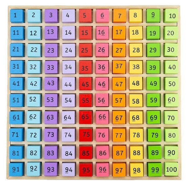 100pc Bigjigs Toys Wooden 29.2cm Number Cubes w/ Tray Kids Educational Toy 3+