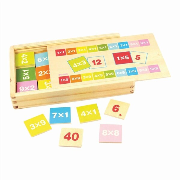 81pc Bigjigs Toys Wood Multiplication/Times Table w/ Box Kids Educational Toy 3+